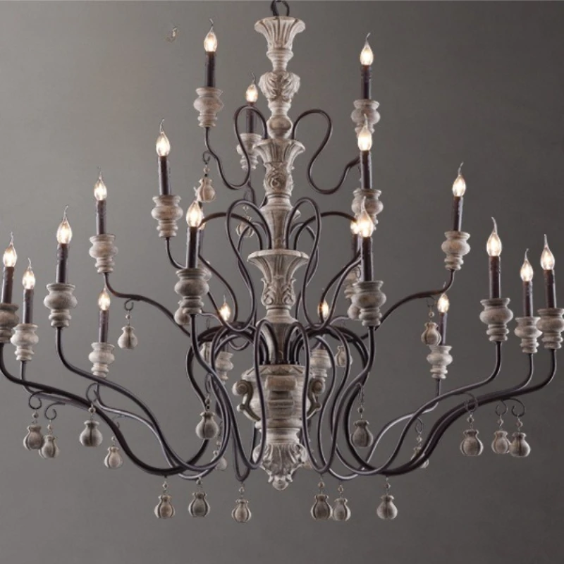 

Vintage Chandelier Wrought Iron Home Lighting Fixtures For Living Room Lndustrial Metal Rustic Pendant Lamp Modern