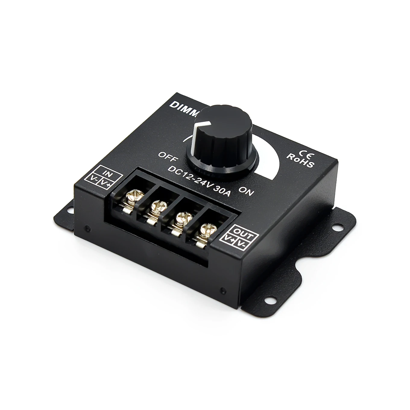 DC12-24V 30A Knob Dimmer Brightness Adjustment Stepless Dimming Switch plastic Controller for 3528 5050 COB SMD LED Strip Light