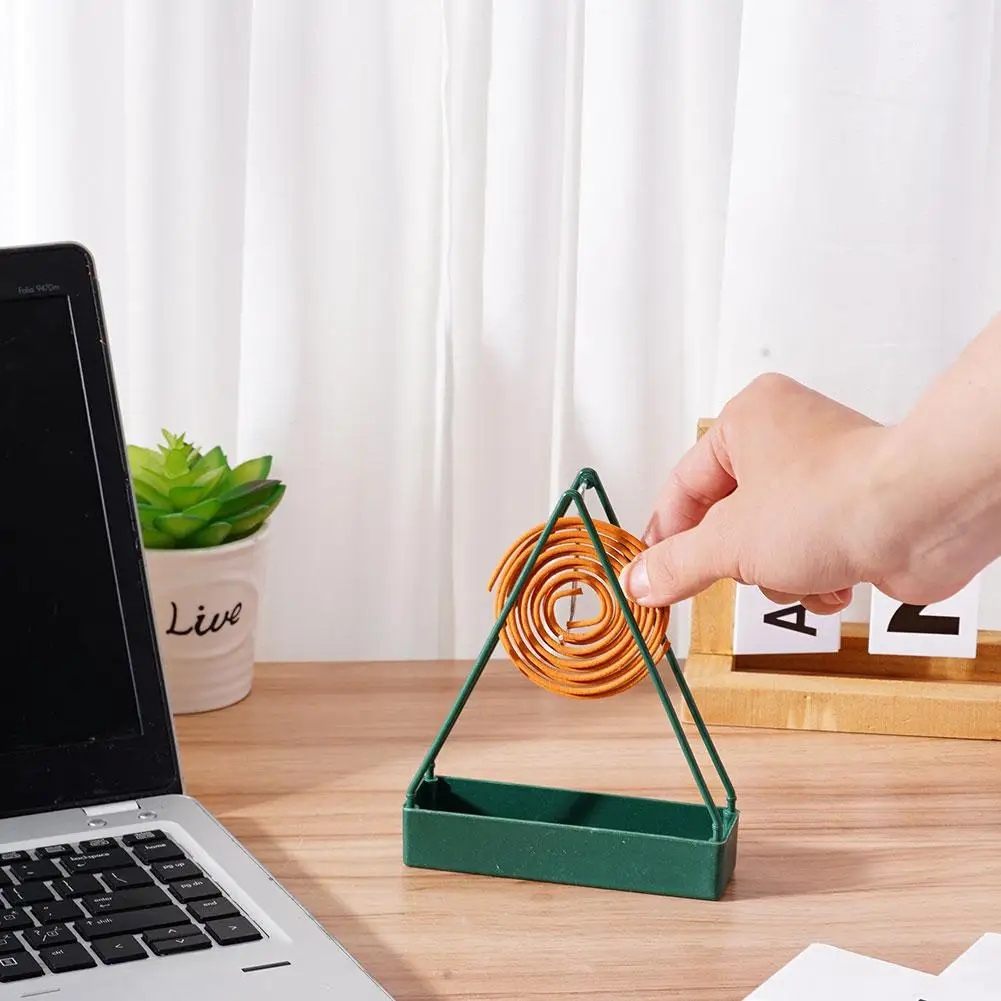 Triangular Mosquito Coil Holder Repellent Incense Rack Modern Iron Incense Burner Frame For Household Bedroom Patio Burner Frame