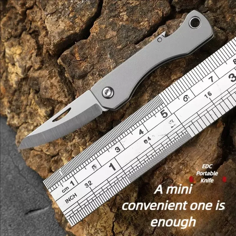 

Titanium Alloy Outdoor Folding Knife Mini EDC Multi-function Folding Knife Portable Sharp Box Cutter Open Express Knife