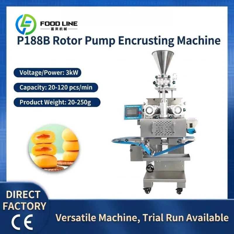 Customized cantonese mooncake maker encrusting forming machine 304 stainless steel touch screen control for asian bakery factory