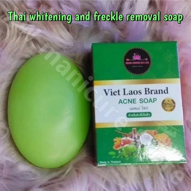 

Thailand Face Wash Soap Deep Cleansing Brightens Skin Tone and Lightens Spots To Improve Dull Acne Skin Green Soap 80g