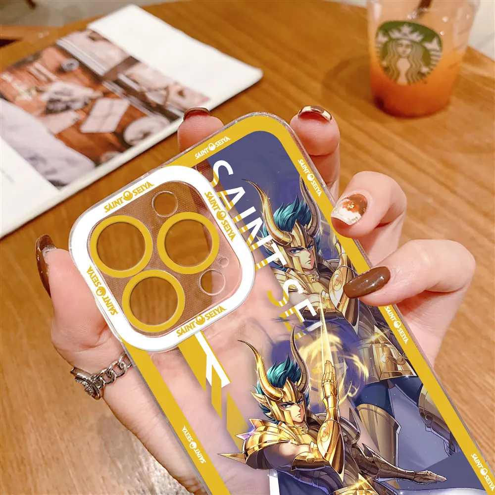 Cartoon S-Saints s-Seiya Cover Clear Phone Case For iPhone Apple 17 AIR 16E 16 15 14 12 13 11 Pro Max Plus XR TPU DIY Shell Case
