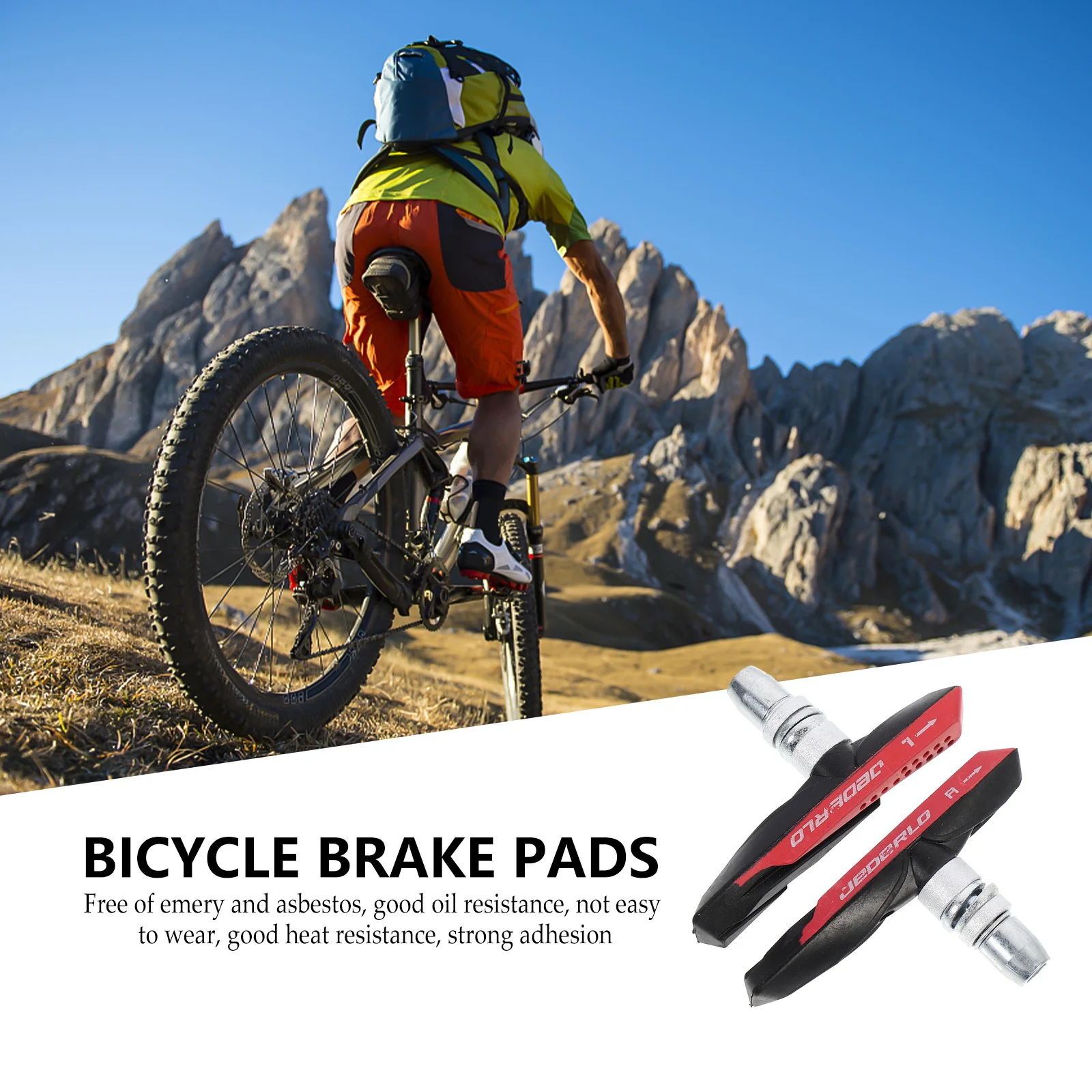 

1 Pair Rubber Bicycles Pads Silent Cycling Brake Blocks Durable Bike Brake Tools Oil Heat Resistant C-Shaped Protection Widened