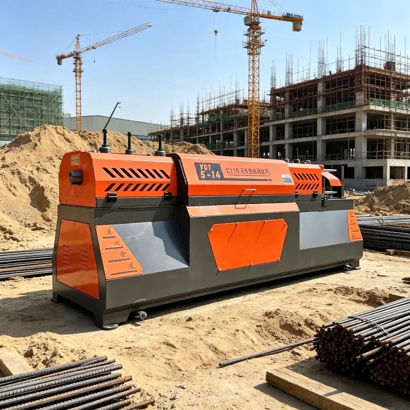 Custom High Precision Steel Wire Rebar Straightening Cutting Machine Equipped With CNC Control Panel For Construction Machining