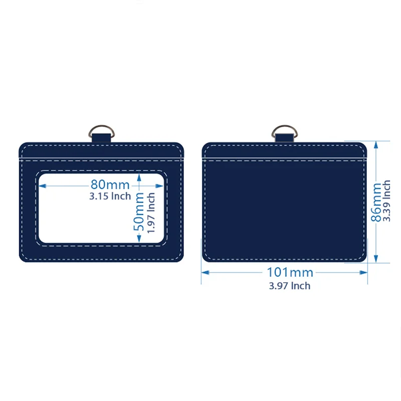 Correa de cuero Pu para soporte de insignias, cordón retráctil, etiqueta de trabajo de oficina Horizontal, Protector de tarjeta de crédito para