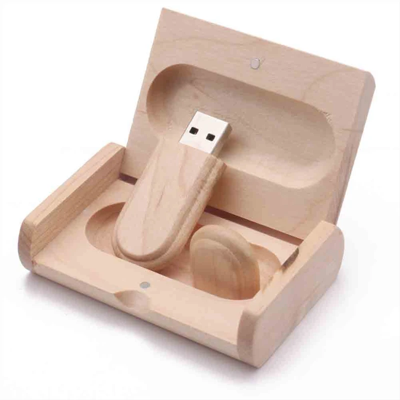 Usb Flash Drive U Disk Memory Stick Extern Geheugen Houten Flash Drive Met Box Draagbare U Disk