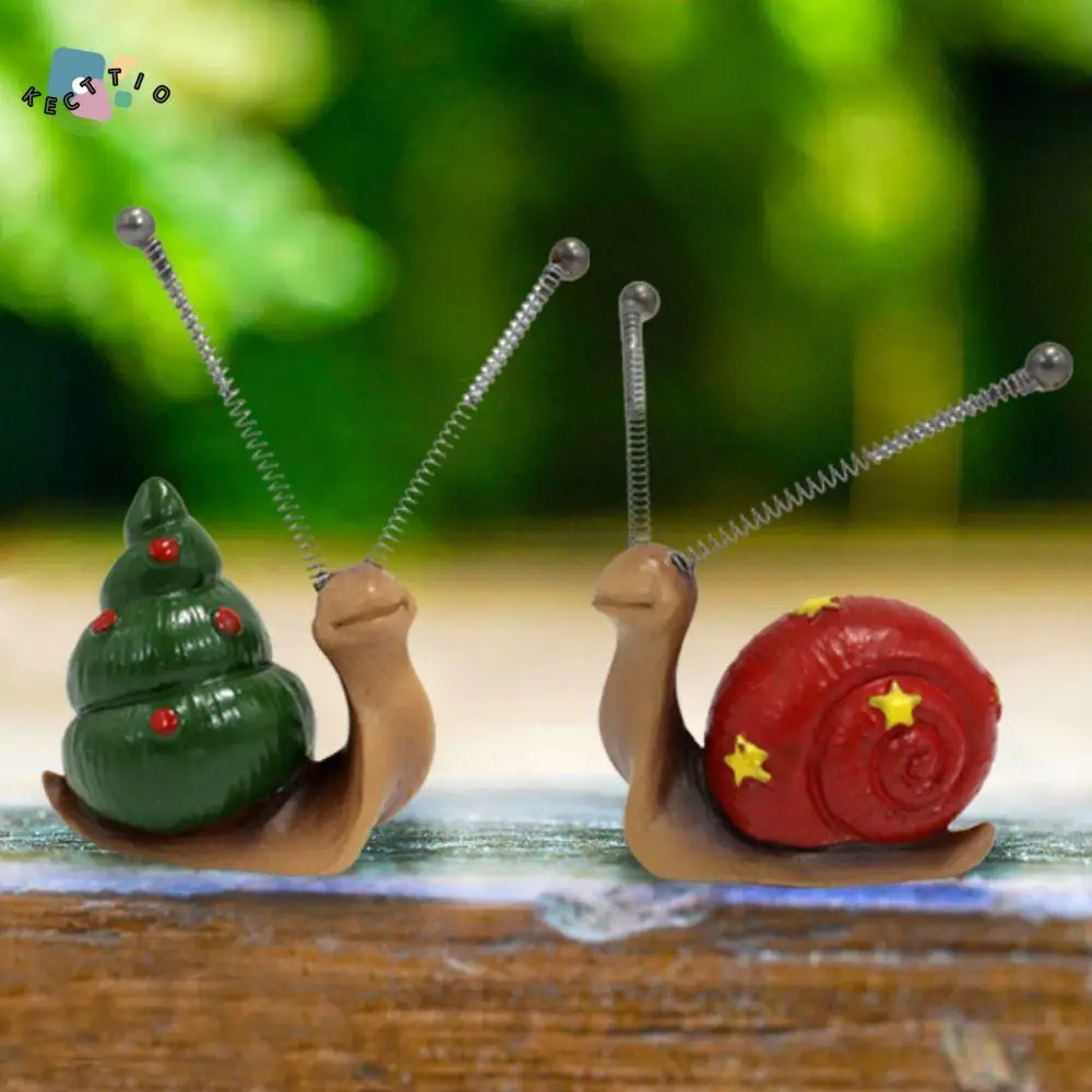 

4 Pcs/set Chic Hand-painted Colorful Snail Statue Handmade Cartoon Simulate Snail Ornaments 3D Art Resin Animal Ornaments Garden