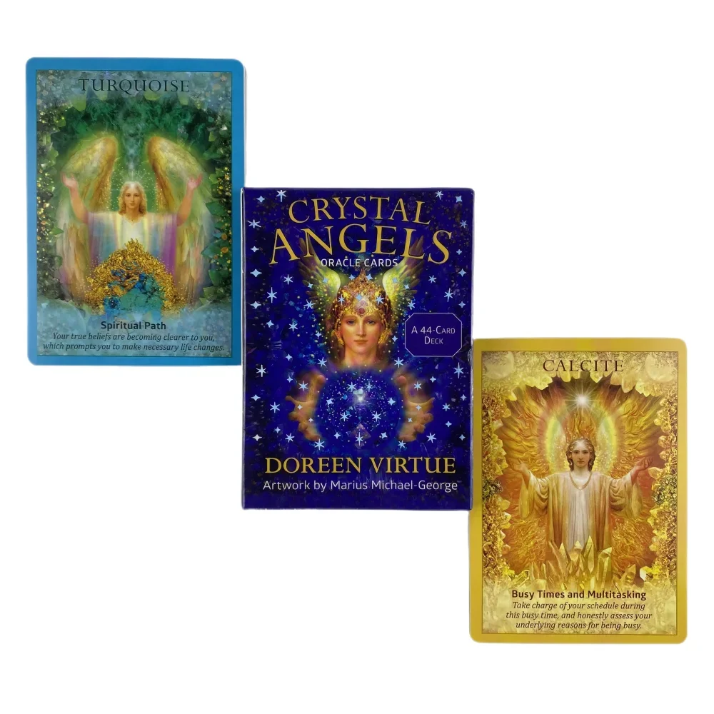 Crystal Angels Oracle Cards A 44 Tarot English Divination Edition Deck Borad Games