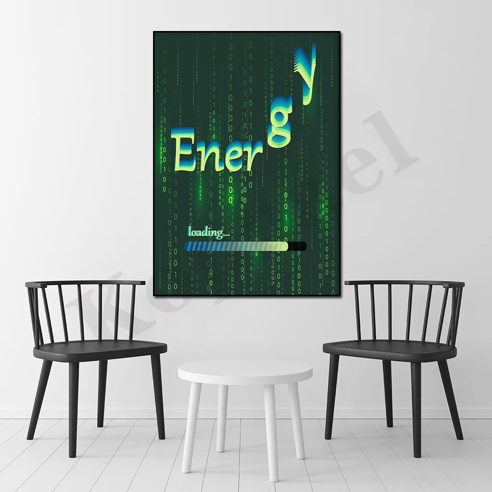 Abstract Matrix Quantum Energy Loaded Gradient Digital Psychedelic Wall Art Decor Canvas Painting