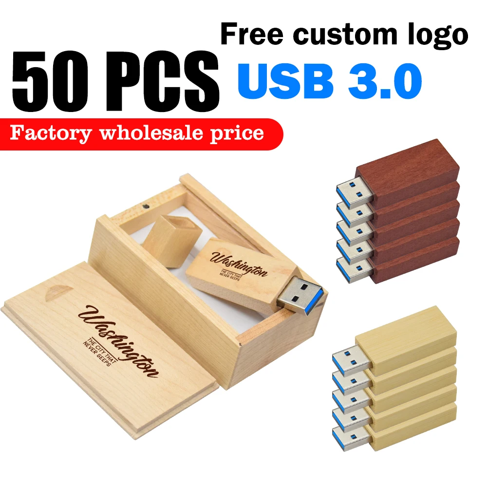 

50 шт./лот, высокоскоростной USB-флешка с логотипом, бесплатный индивидуальный логотип, 3,0, деревянный бамбуковый флэш-накопитель, 4 ГБ, 16 ГБ, 32 ГБ, 64 ГБ, 128 ГБ, флэш-накопитель, свадебный подарок
