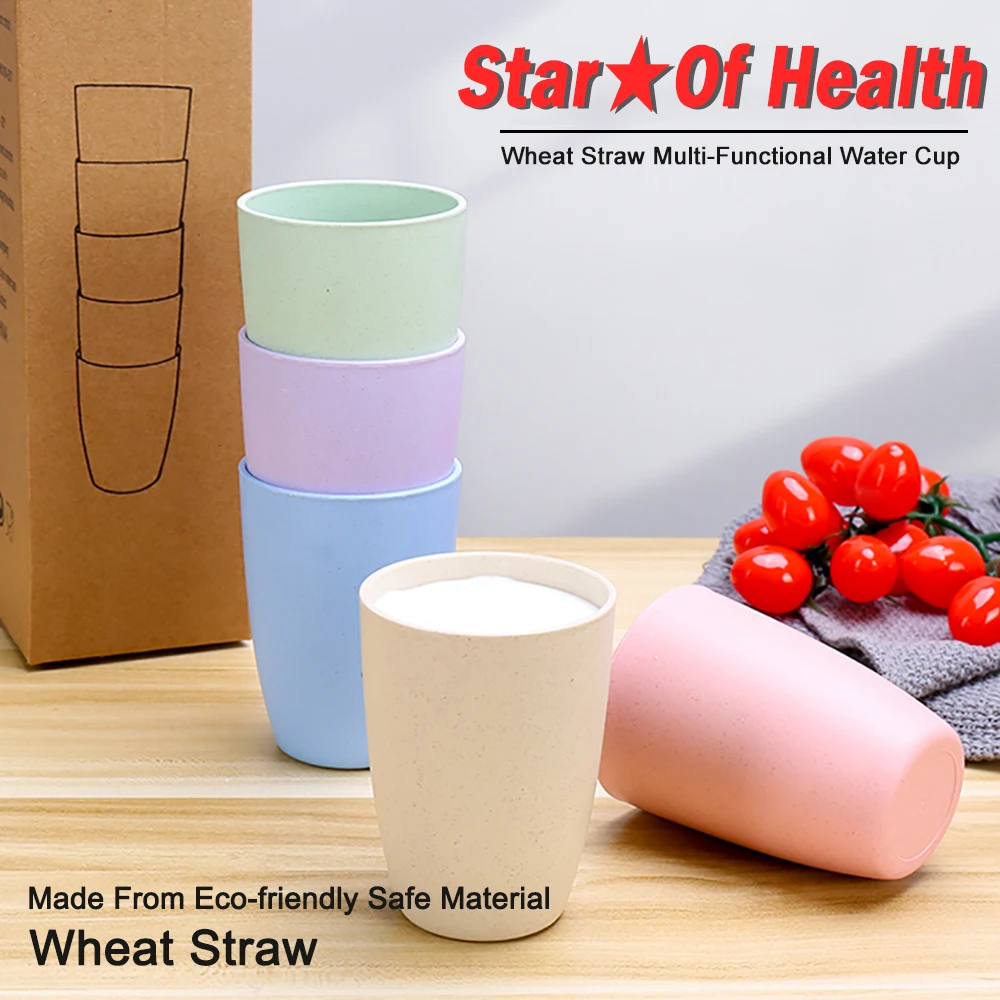 

Multi-Functional Wheat Straw Water Cup Brushing Toothpaste Cup Coffee Plastic Cup Drinking Glass Kids Cups Travel Bathroom Set