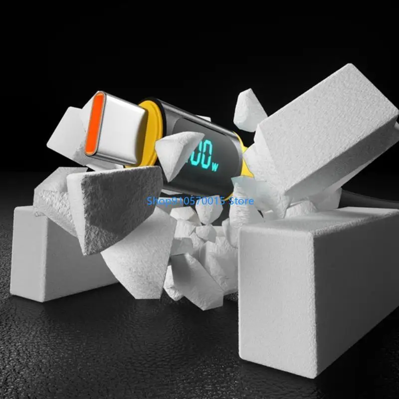 B95C PD100W Fast Charging Cord USB to Type C Data Wire Line with LED Digital Display