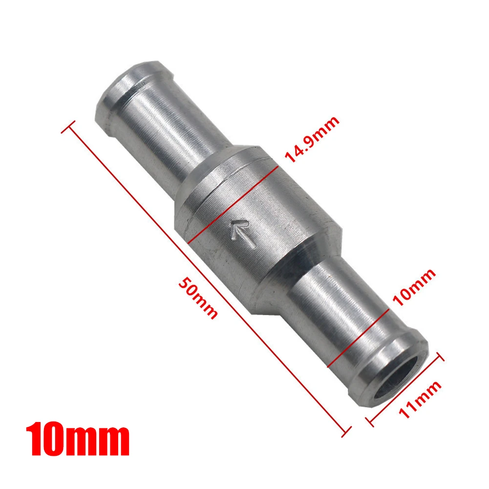 Valvola di Non ritorno da 6-12mm valvola di ritegno unidirezionale cromata senza ritorno alluminio carburante acqua Gas aria vuoto 6mm/8mm/10mm/12mm