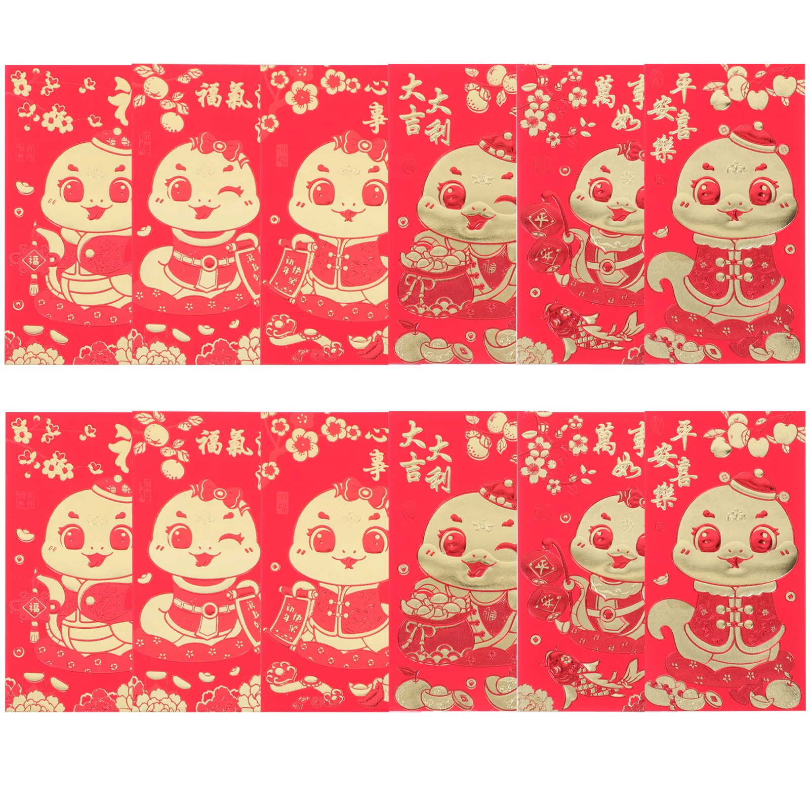 

36Pcs Snake Year Red Envelopes 2025 Vietnamese Lunar New Year Spring Festival Money Packets Traditional Red Packets