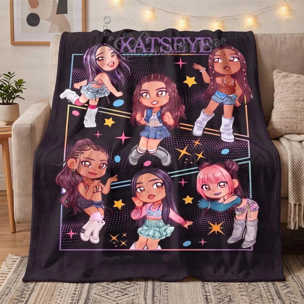 Katseye Daniela Blanket Girl Group Throw Y2K Aesthetic Fan Merch Fleece Kpop Style Room Decor Gift for Fans
