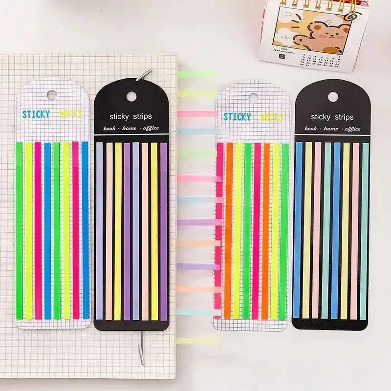 1-3PCS Cute Very Thin Strip PET Sticky Notes Adhesive Office School Supplies Stationery Memo Pad Index Notepad
