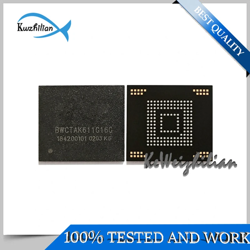 BWCTASC21G16G BWCTAK611G16G 16GB EMMC BIWIN الإصدار 5.0 153FBGA مستعمل IC تم اختبارها 100% وشريحة ذاكرة فلاش تعمل IC