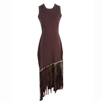 Ele Long Knitted Dr Slim Fit Svel Vintage Tassel Trim Wrap Around Skirt High Waist Silk Tead Lace Summer Dr - Image 3
