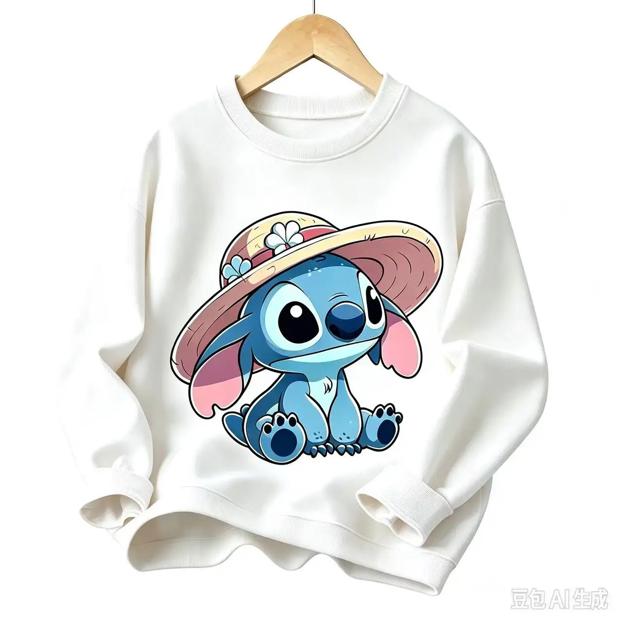 2026 New Kids' Hooded Sweatshirt, Featuring Cute Cartoon Big-Eared Alien Pattern Print, Long-Sleeved Hoodie