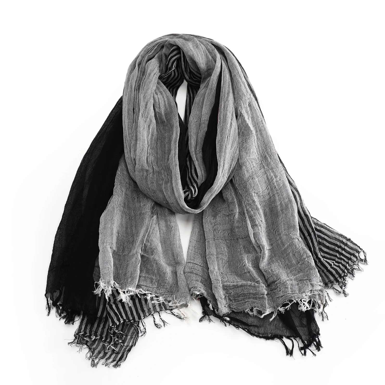 

Cotton Linen Men Scarf Fashion Men's Striped Scarves Autumn Winter Warm Neckerchief Casual Male Accessories Pashmina Shawl