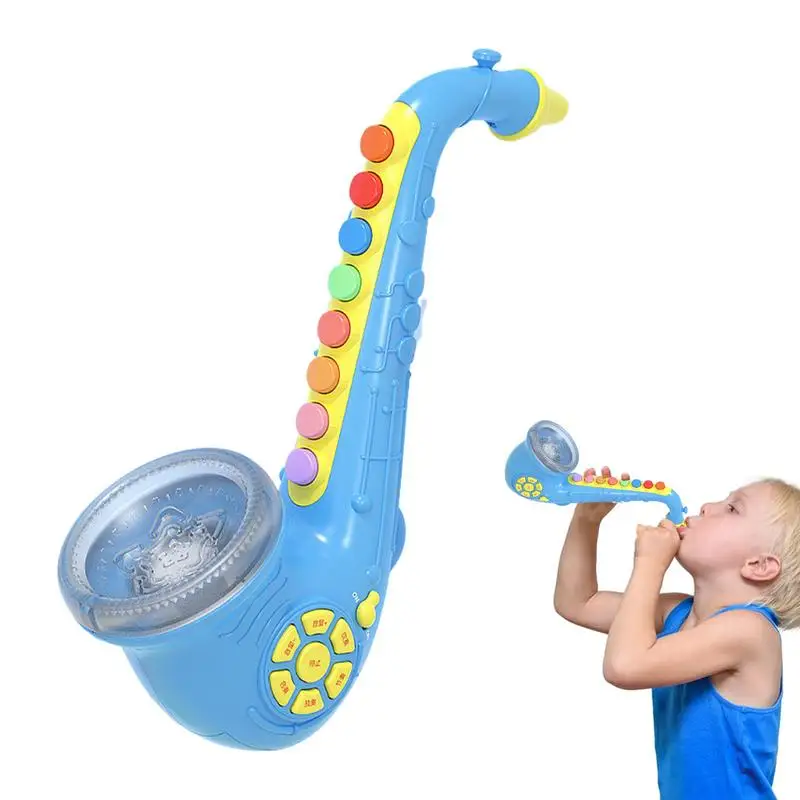 Kids Music Toys Children Electric Saxophone With Light And Sound Simulated Musical Trumpet Toy Portable Musical Instruments