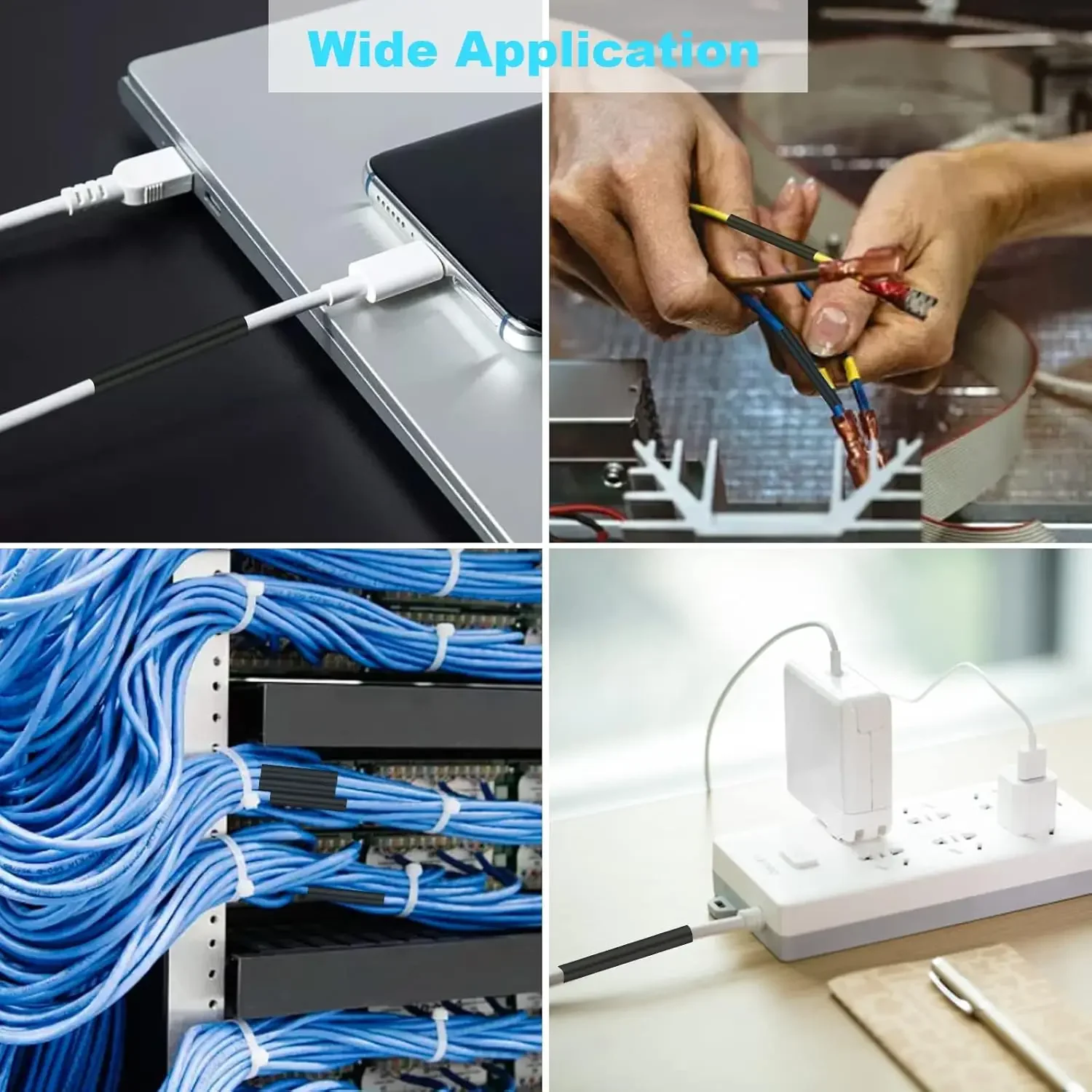 1300/127Pcs Heat Shrink Tube Sleeving Tubing Assortment Kit Electrical Connection Electrical Wire Wrap Cable Insulation Sleeved