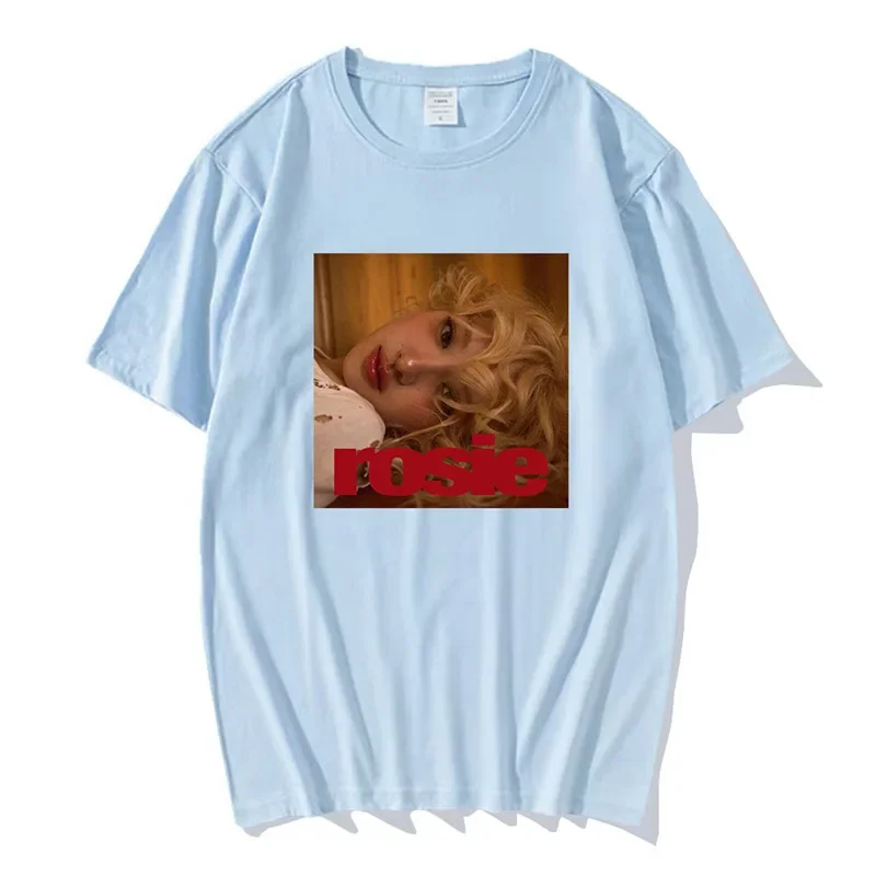 ROSÉ Rosie ألبوم الجرافيك تي شيرت APT الإضاءة قصيرة S الرجال تنفس تي شيرت مخطط لجميع المواسم ملابس الشارع الشهير غير رسمية #4
