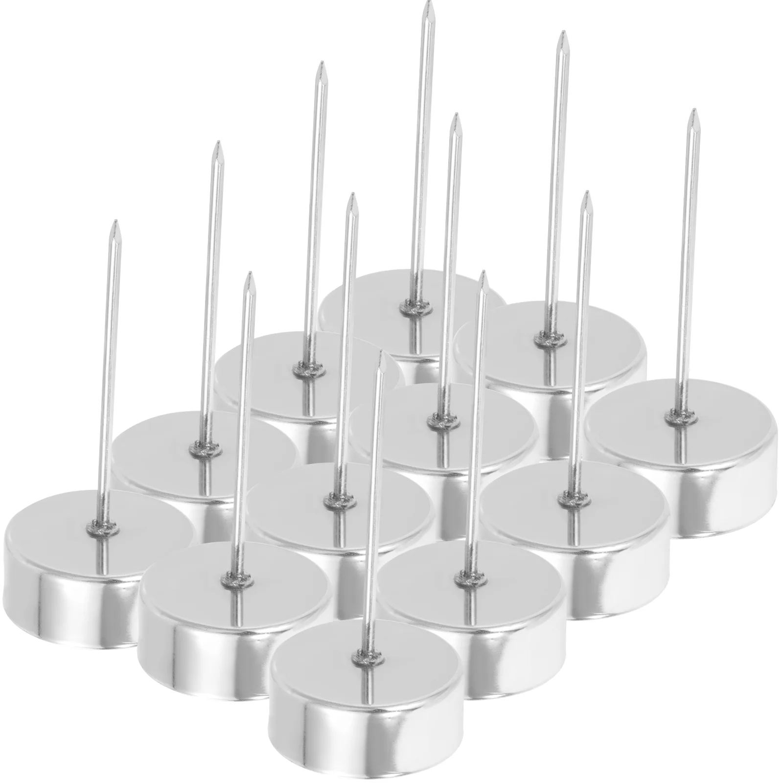 12 Pcs Christmas Tree Wax Holder Party Favors Candles Metal Cup Insert Stick with Spike Nail