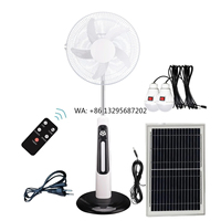 18 16Inch Smart AC DC 12V Fan Floor Solar High Efficiency Electric Rechargeable Fan with Solar Panel and LED Light Solar Fan