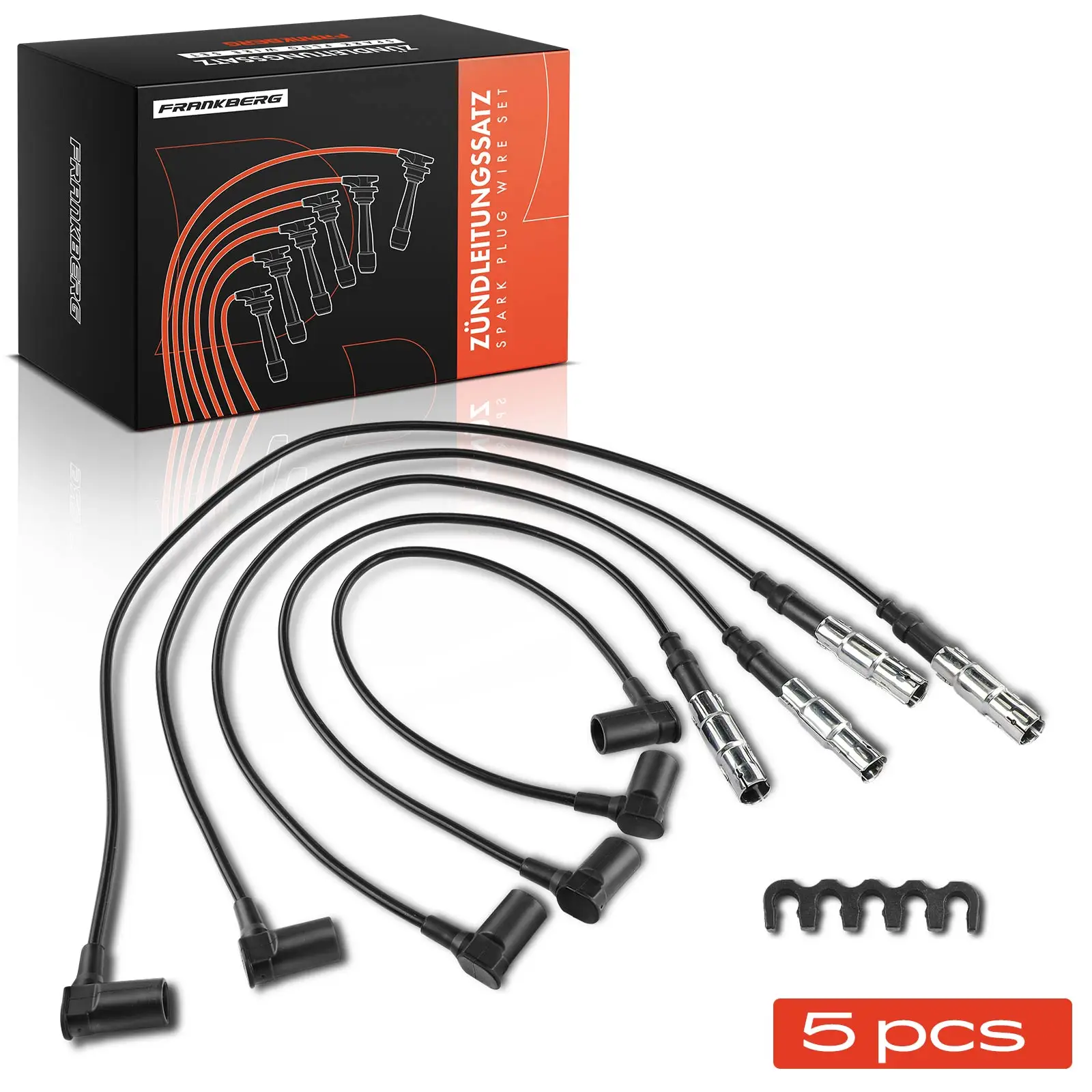 Frankberg 5x Ontstekingsset Ontstekingskabel voor Mercedes-Benz W123 S123 C124 W124 S124 1021502918 10215018 1021501918 1021502018