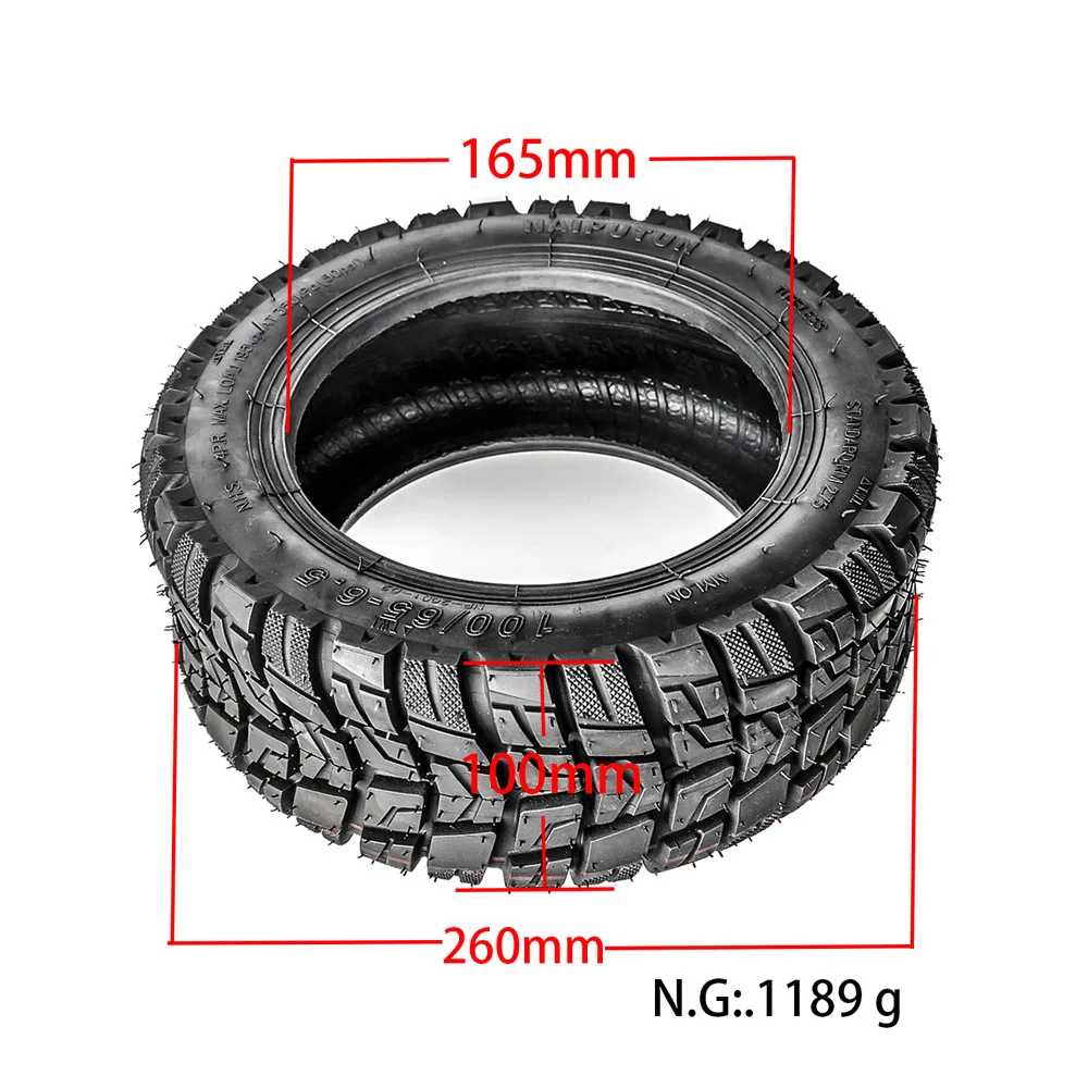 11 Inch Vacuum Tubeless Tire For Electric Scooter Modified widen Off-Road Tire Pneumatic Tyre with Nozzle PVR50 100/65-6.5