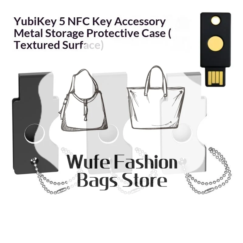 Metal Protective Case For YubiKey 5C NFC Drop-Proof Security Key Cover Shell With Chain Durable Metal Housing For Travel Office