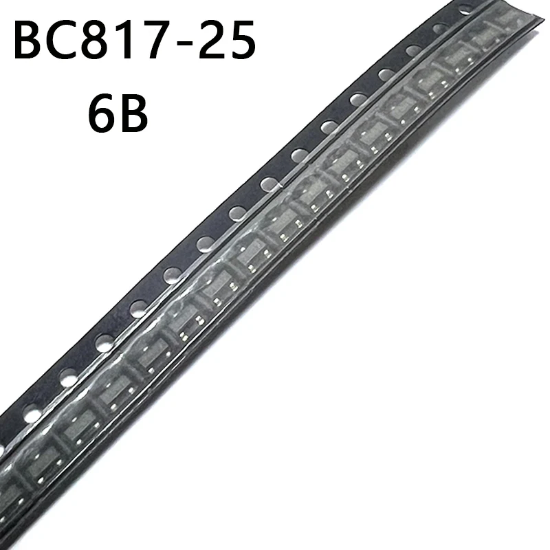 100pcs BC817-25 SMD Transistor Package SOT-23 Screen Printing 6B 0.5A/45V NPN Type Signal Transistor