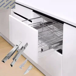 1Pair Cabinet Pull Out Drawer Wire Basket Slide Replacement