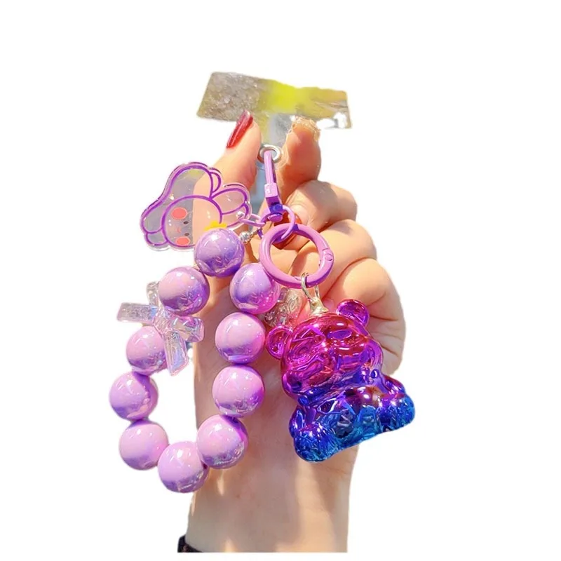 New Graffiti Bear Keychain Cartoon Gradient Color Figure Keychain Couple Bag Pendant Car Accessories Gift For Friend image 6
