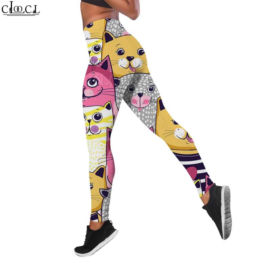 CLOOCL  Women Legging Funny Fat Cat Graphics 3D Printed Stretchy Legging for Female Gym Training Push Up High Waist Pants