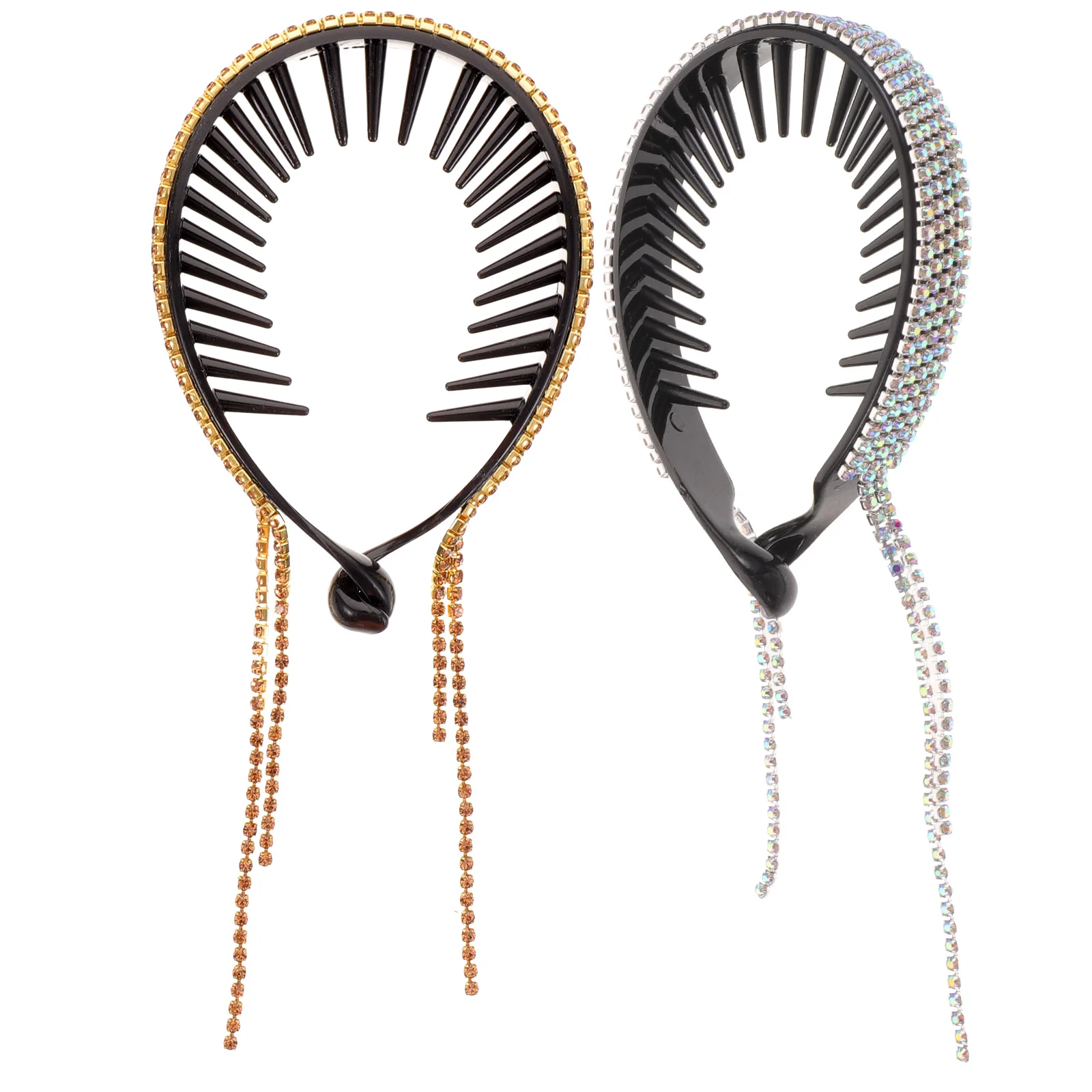 

2Pcs Rhinestone Bun Holder Claw Clips for Hair Accessories Cuff Round Bird Nest Women Thick Curly Straight Durable