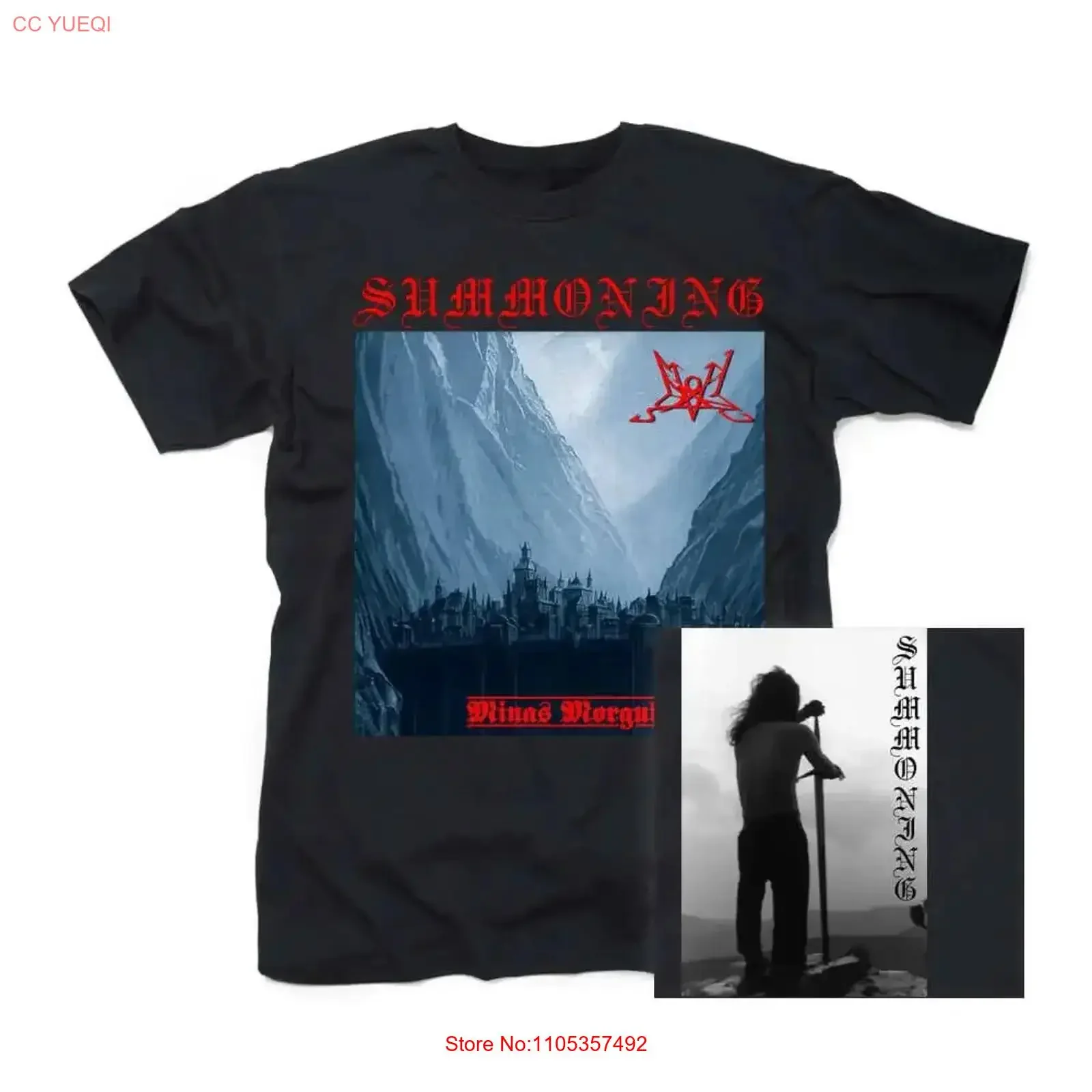 SUMMONING Minas Morgul T-Shirt im Vintage-Stil, gewaschenes Unisex-Streetwear-Grafik-Top für den Alltag, weich, lässig, vielseitig, stilvoll