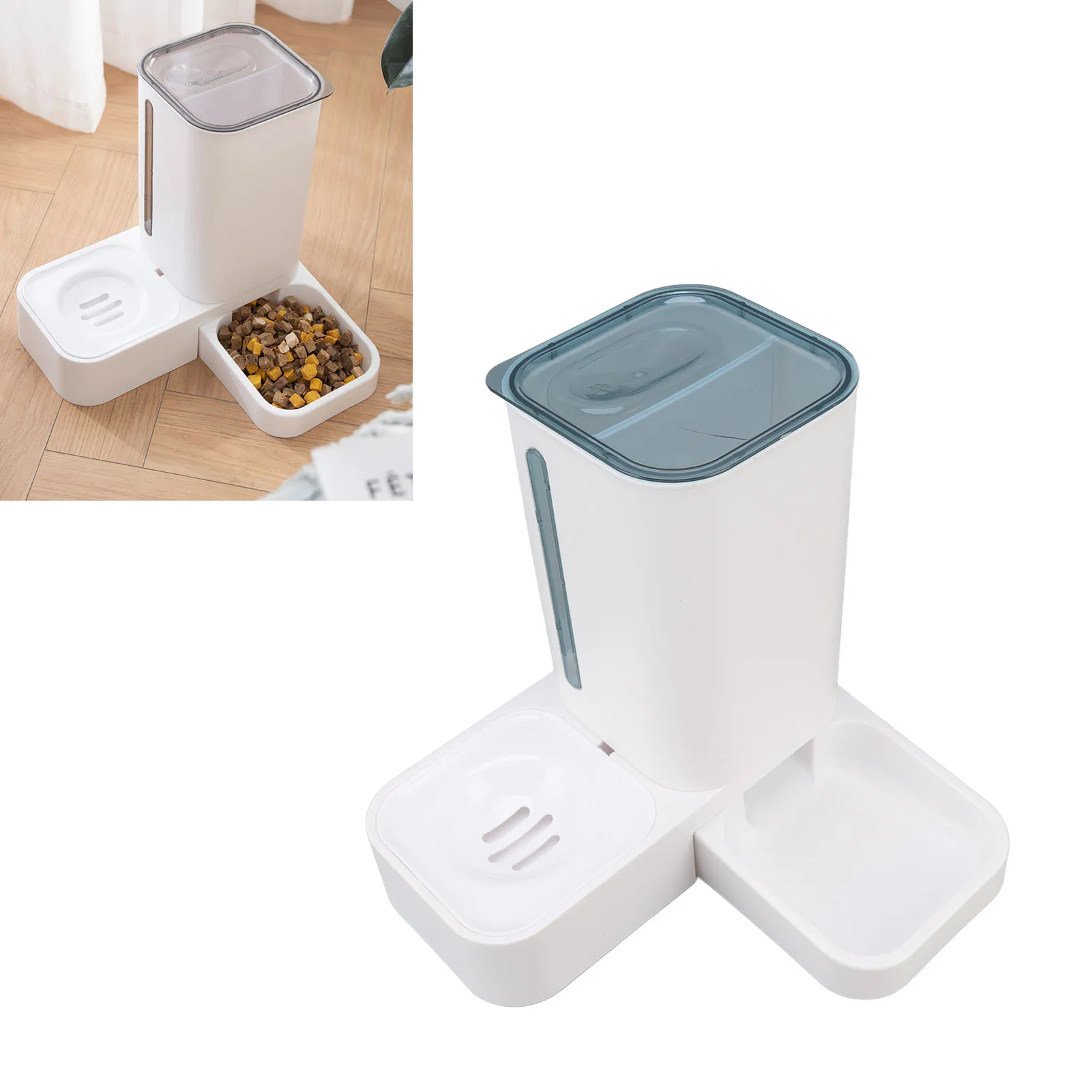 

2 In 1 Pet Automatic Feeder Large Capacity Auto Gravity Water And Food Dispenser Set For Small Medium Cats Dogs