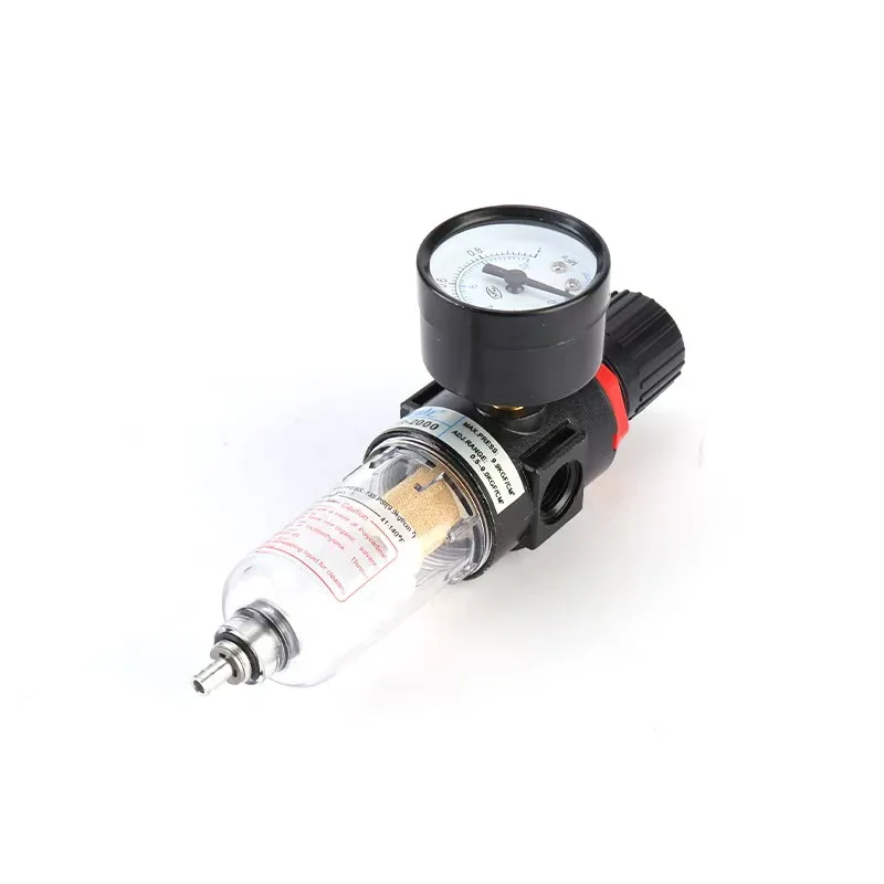 1pc AFR-2000 Pneumatic Filter Air Treatment Unit Pressure Regulator Compressor Reducing Valve Oil Water Separation AFR2000 Gauge