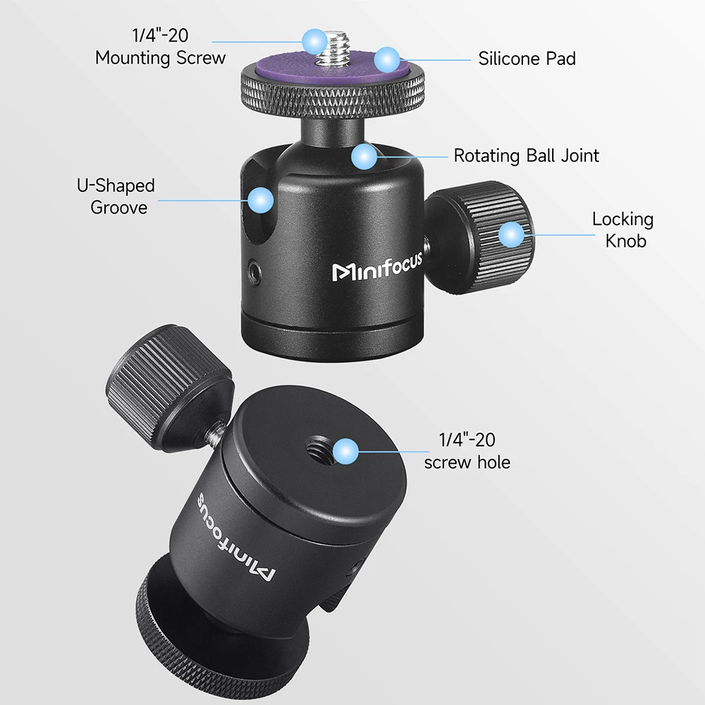 Minifocus Tripod Mini Ball Head with 1/4\