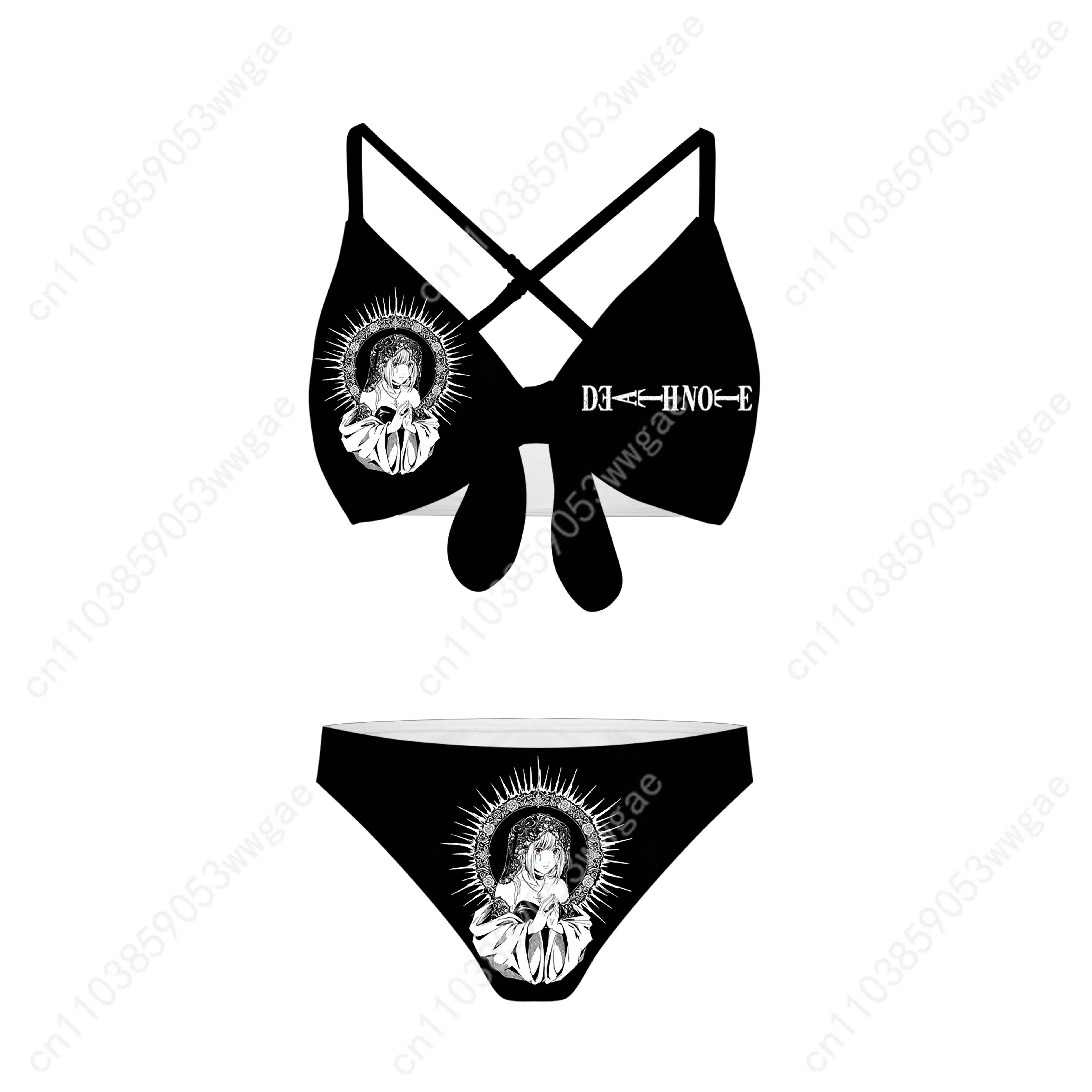 Death Note Bathing Suit Cross Strap Suspender Swimsuit Womens Personalized Bikini Pool Party Beach Swimwear Customized Beachwear