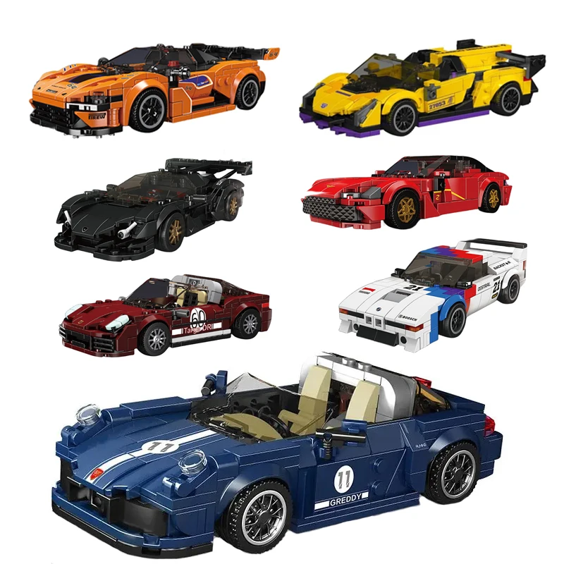 מכוניות מירוץ moc סדרה מכונית אלופי ספורט מרוצי מכוניות מירוץ בניין בלוקים פאזל לבנים צעצועים לילדים מתנה לילדים מתנה