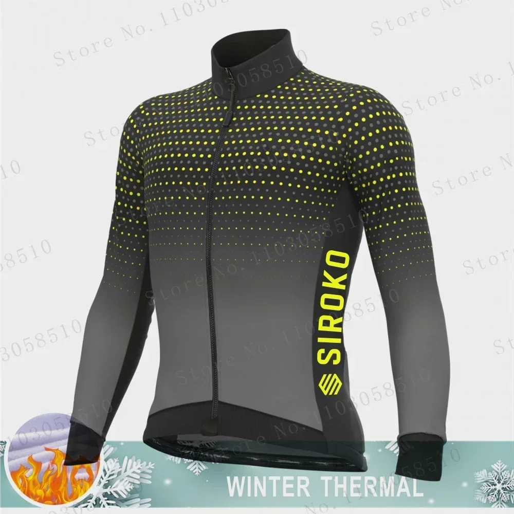 

Siroko 2025 Thermal Fleece Cycling Jersey MTB Winter Racing Jersey Long Sleeve MTB for Men Cycling Clothing Warm Jacket