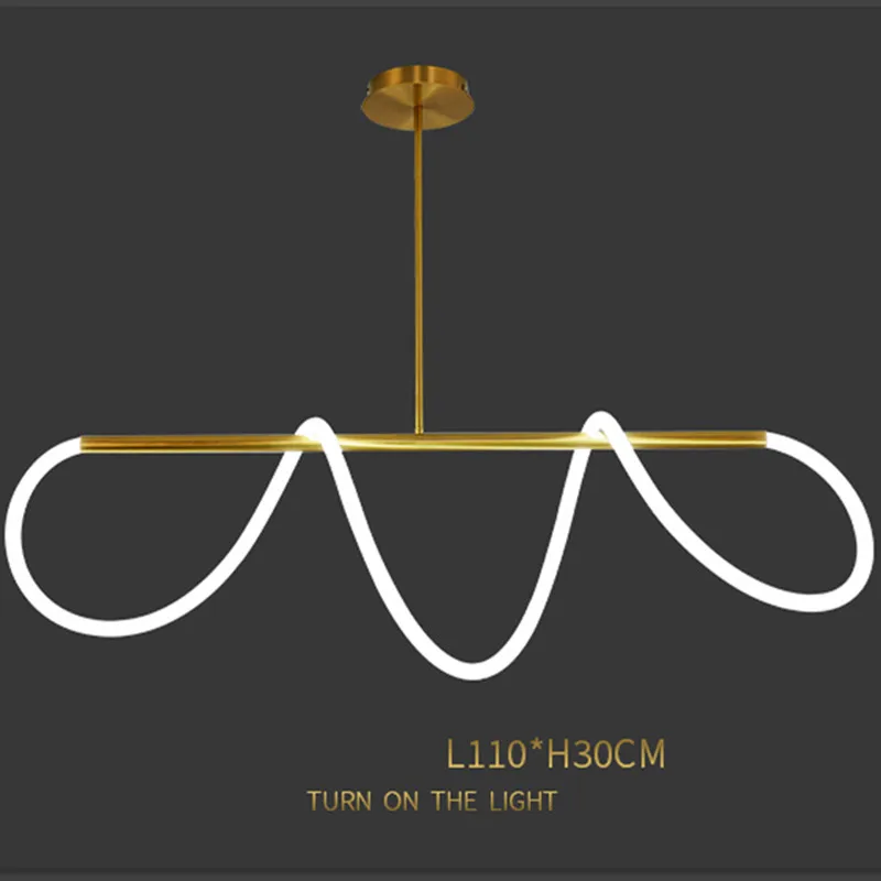 

Nordic Light Luxury Lamps Postmodern Minimalist Chandelier Creative Line Lights Living Room Dining Lights LED Strip Lights