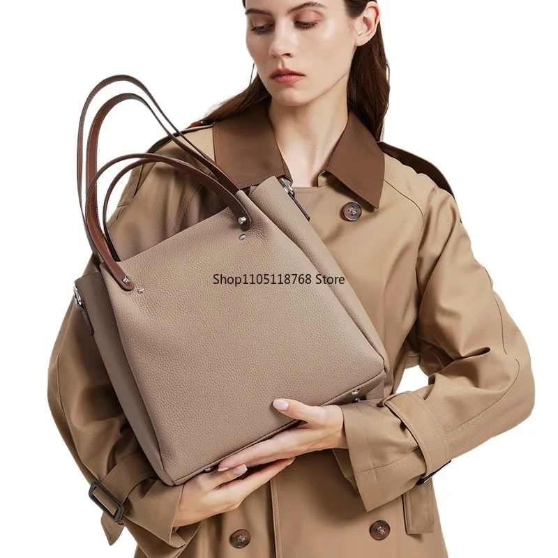 

Осенне-зимняя новая женская сумка из натуральной кожи, модные женские сумки, дизайнерская сумка на плечо большой вместимости