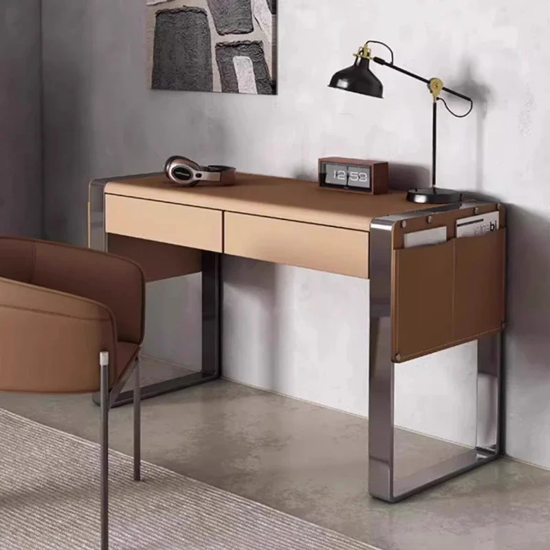 Modern 120x60x75 140x60x75 cm saddle leather Computer desk Motion Room desks office table gaming desk Office Furniture