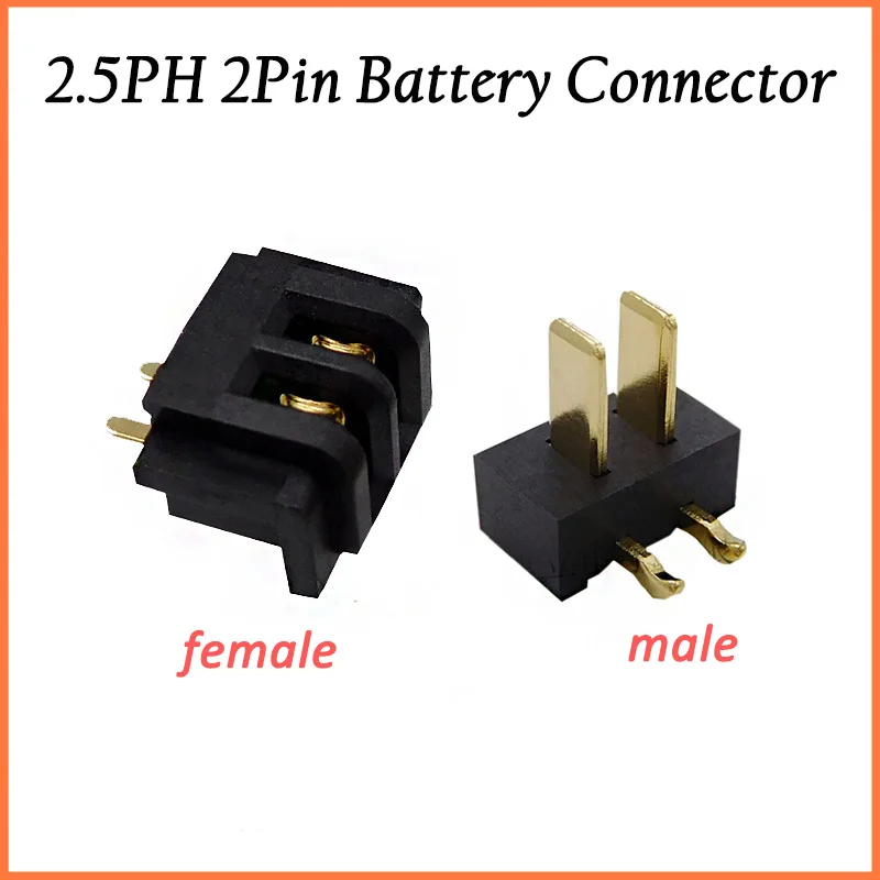 5pair 2Pin pitch 2.5mm Inner Battery Connector female and male Holder Clip Contact replacement for mobile phones common use