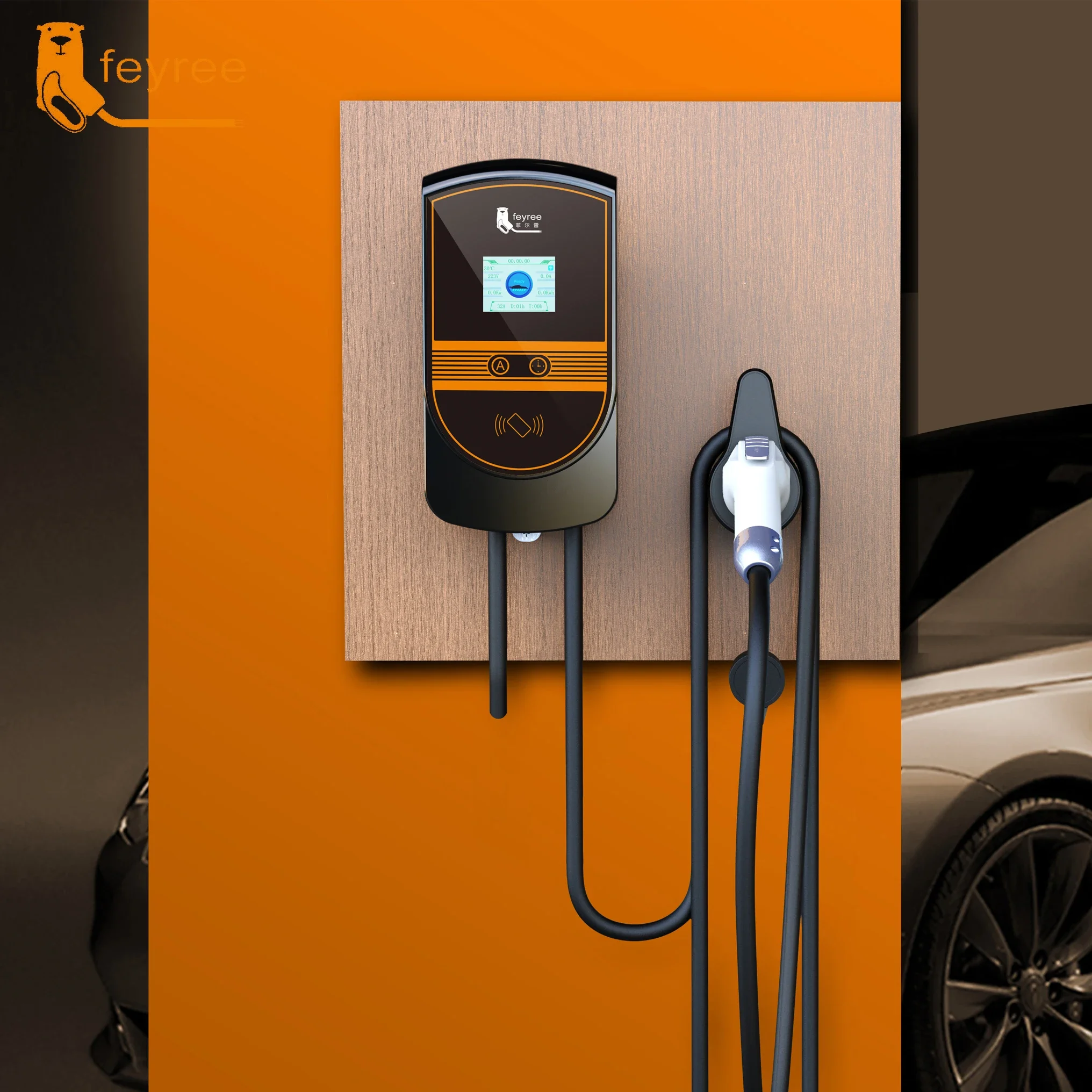 Feyree Auto Electronics 16A EV Charger Station 22KW Car Charger สาย N14-50P สําหรับ 22 KW EV Charger แบบพกพา